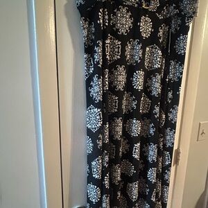 Elegant Black and White Patterned Swim Cover Skirt
